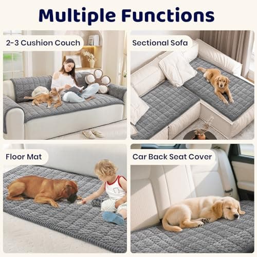 Royhom Couch Cover for Dogs Washable, Soft Thick Pet Couch Covers for Sofa, Pawcart Couch Protector Pet Friendly, Furniture Covers Dog Mat for Couches and Sofas (Grey, 27.6 x 59 Inch) - Thumbnail 4