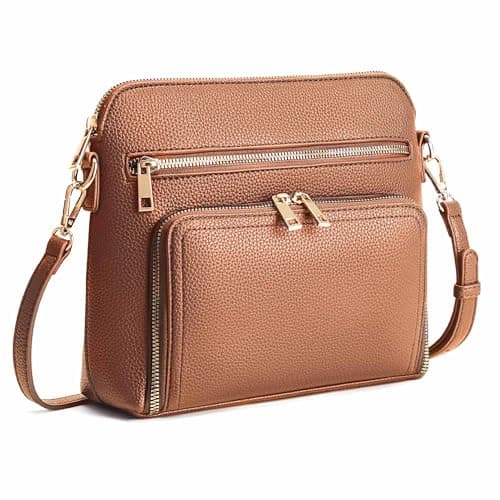 Goinsound RFID Crossbody Bag for Women Small Shoulder Purses for Women with Built in Wallets Brown - Image 1