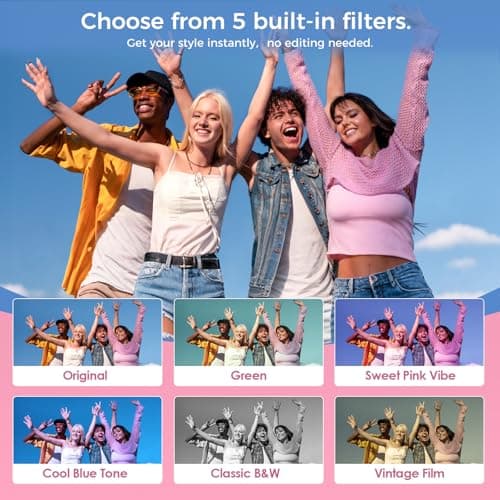 HOTU Mini Keychain Digital Camera, Y2K Pocket-Size Mini Camera, 2MP 1080P Small Camera with 32GB Card, Video Recorder with Long Battery Life for Travel, Party and Vlog (Rose Gold) - Thumbnail 5