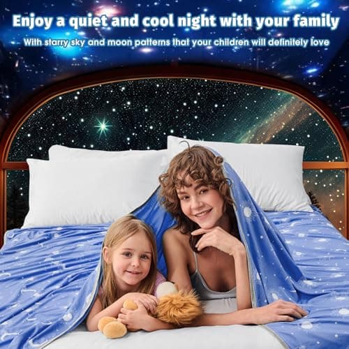 inhand Cooling Blanket - Cooling Blankets for Hot Sleepers -Decorative Lightweight Breathable Summer Cold Blankets for Sleeping Night Sweats to Keep Cool-(90"x108") Midnight Blue - Thumbnail 5