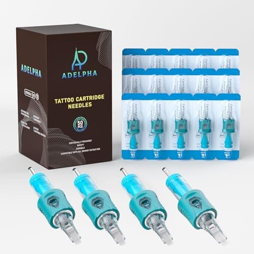 Tattoo Cartridge Needles 50Pcs Assorted Mixed Size #12 Round Magnum 5RM 7RM 9RM 11RM 13RM with Membrane Professional Disposable Tattoo Needles - Image 1