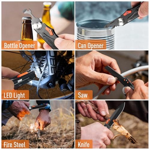 ZOOI Gifts for Men Dad, Pocket Multitool, EDC Gear, Mens Gifts for Him Boyfriend, Fathers Day Mens Gifts for Dad, Pocket Tools for Fishing Camping Gear, Fathers Day Dad Gifts from Daughter Wife - Thumbnail 4