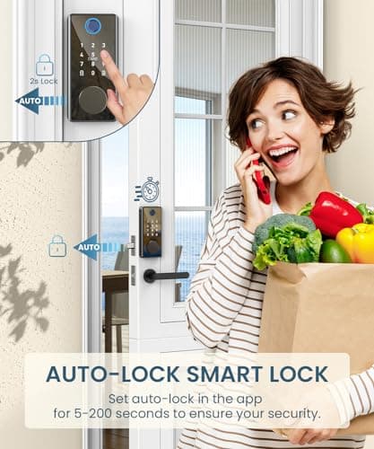 Yedop Keyless Entry Smart Deadbolt Lock – Keypad Fingerprint Touchscreen & App Control, Smart Door Lock, Easy Install for Home/Office, Auto-Lock - Thumbnail 4