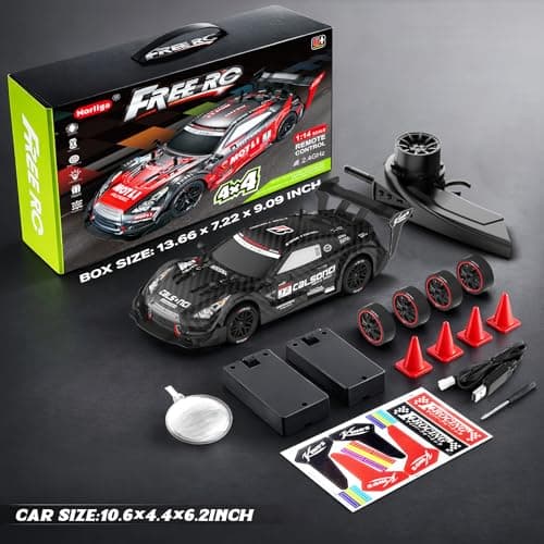 LFOLUSU Remote Control Car RC Drift Car 1:16 Scale 4WD RC Vehicle with LED Lights 2.4GHz 30km/h RTR High Speed Racing Sport Toy for Adults Boys Girls Kids Gift 2Pcs Rechargeable Battery - Thumbnail 6