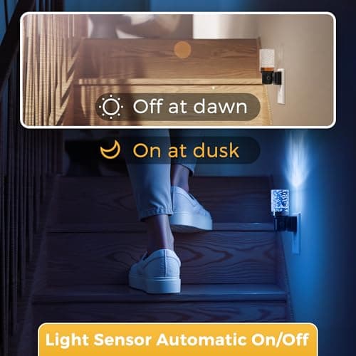 L LOHAS LED Night Light, Dimmable Night Lights Plug into Wall, Color Changing Nightlight RGB with Auto Light Sensor for Halloween, Christmas, Holiday, Hallway Bedroom Kids Room - Thumbnail 5