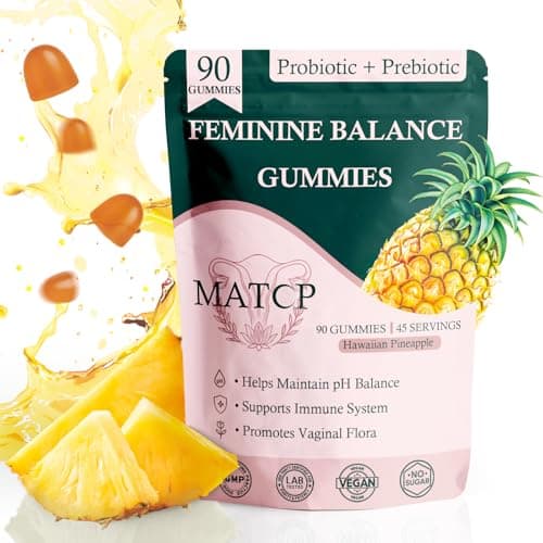 MATOP pH Balance Gummies for Women - Probiotic + Prebiotic Vaginal Balance Support with Pineapple Flavor, Vegan, Sugar-Free – 90 Gummies (45 Servings) - Image 1