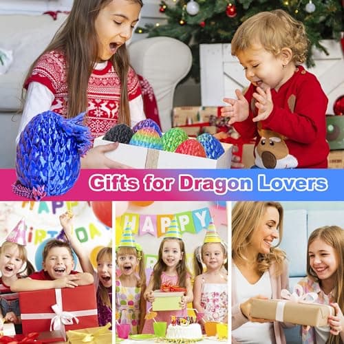 ONEVIVE 6 PCS Dragon Egg, 3D Printed Dragon Eggs with Dragon Inside Surprise Mystery Easter Egg Fidget Toy, Articulated Crystal Toys for Kid Desk Decor (B) - Thumbnail 4