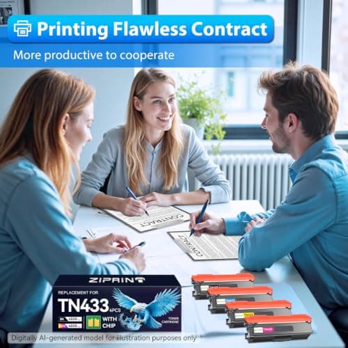 ZIPRINT TN433 Toner Cartridge Set 4-Color Compatible Replacement for Brother, TN433BK TN431 TN-433 TN-431 TN 433 TN 431 for MFC-L8900CDW, HL-L8360CDW, HL-L8360CDWT, HL-L8260CDW, MFC-L8610CDW - Thumbnail 5