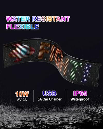wooaismart Programmable LED Scrolling Sign - Full Color Display Board with Bluetooth APP Control - Custom Text & GIF Patterns - Perfect for Business Advertising & Car Displays (Full Color, 15" x 4") - Thumbnail 4