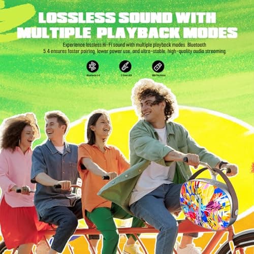 Bluetooth Speaker, W-KING T8II Portable Loud Speakers Bluetooth Wireless, 96W Max Party Large Outdoor Speaker Boombox Subwoofer, Heavy Bass/Crystal Clear Sound/Fast Charging/LED/BT5.4/AUX/USB Playback - Thumbnail 5