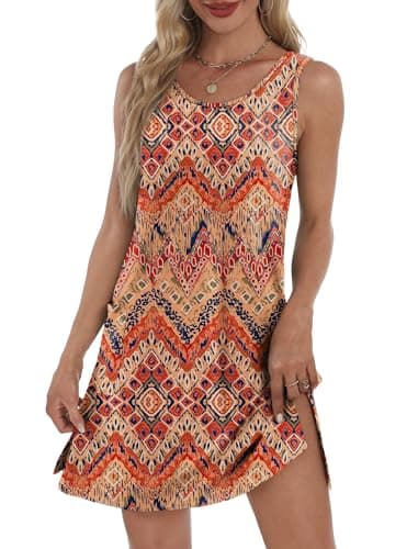 Beach Dresses for Women 2025 Tropical Vacation Outfits Flowy Swing Cute Dress Sundresses Cruise Dress with Pockets Floral Boho S - Thumbnail 2