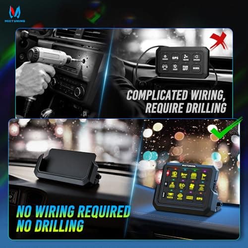 MICTUNING P1s-AC Wireless 12 Gang Switch Panel, 433MHz Remote Control Range Up to 265FT Plug and Play 12v Multifunction Toggle Momentary Pulsed Strobe Circuit Control Relay System Box for Car Truck RV - Thumbnail 2