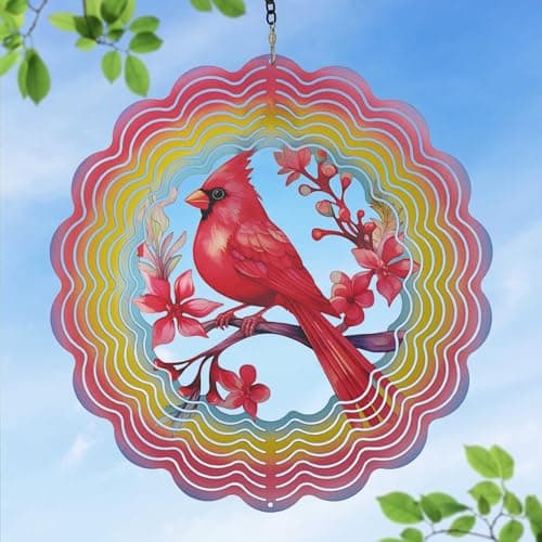 Wind Spinners Outdoor Cardinala Decorations - Birthday Gifts for Women Mom Grandma, Cardinala Deocr Hanging Wind Spinner 12 inch 3D Wind Sculptures for Garden Decor for Outside, Yard, Outdoor - Image 1