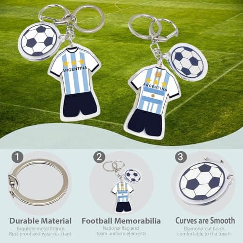 Azheeuiy 2026 World Cup Soccer Keychain,Football Ball Key Chain for Sport Soccer Fan Gifts & Party Favors,Suitable for Keys, Gym Bags & Backpacks (4PCS) - Thumbnail 2