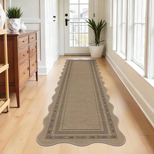 U'Artlines Long Hallway Runner Rug, 2'x8' Non Slip Washable Jute Kitchen Rug, Farmhouse Floor Carpet Runners for Kitchen, Entryway, Bathroom, Laundry Room, Indoor Home Decor(Colorful) - Image 1