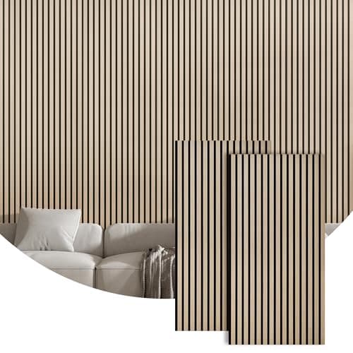 2 Packs Acoustic Panel, 47.2"x23.6" Slat Sound Absorbing Panel, Sound Proof Panels for Office,Home Theater,Studio, Wall, Oak