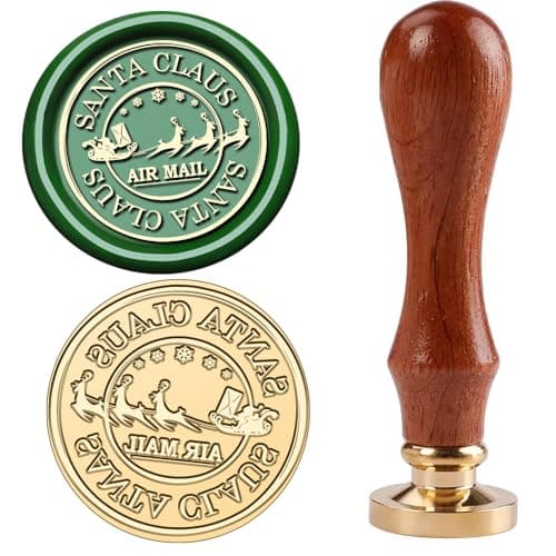 WUERLIN Christmas Wax Seal Stamp,Santa Claus Wax Seal Stamp with Deep Engrave Great for Decoration Christmas Cards New Year Envelopes Sealing (Santa Claus) - Image 1