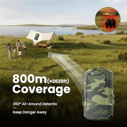 Camping Radar Security Alarm,Wireless Perimeter Alarm,Rechargeable Motion Sensor Trip Alarm,1/2 Mile Range,Waterproof System for Outdoor Security&Survival Gear-Updated Version(Jungle Camo) - Thumbnail 6
