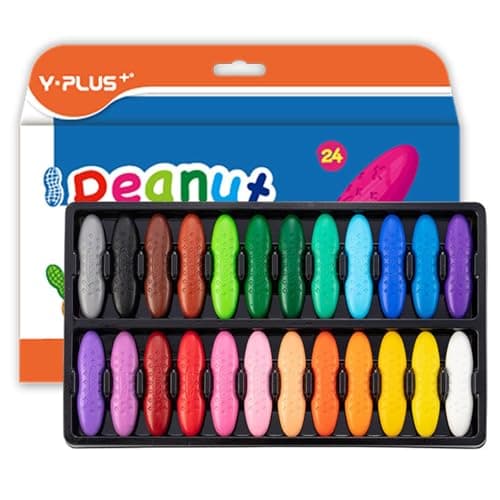 YPLUS Peanut Crayons for Kids, 24 Colors Washable Toddler Crayon, Non-Toxic Baby Crayons for ages 2-4, 1-3, 4-8, Coloring Art Supplies - Image 1