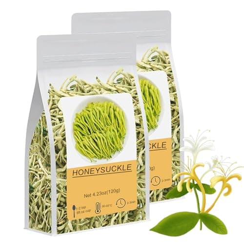 Honeysuckle Buds Organic, 100% Pure Natural Honey Suckle Buds- Hand-picked and Naturally Dried Honeysuckle Buds (2 Bags) - Image 1