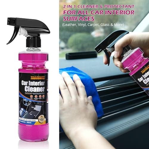 TABOUNTS Car Interior Cleaner –Polishing Cleaner-Multi-Surface Auto Detailing for Leather, Glass, Dashboards & More – Dual-Mode Foam & Mist Spray (17oz) with Cleaning Towel - Thumbnail 2