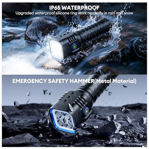 2 Pack Rechargeable Flashlights High Lumens, 2000mAh Battery Powered Super Bright LED Flashlight, USB C Handheld Metal Pocket Flashlight Small EDC Tactical Flash Light for Home Camping Fishing Hiking - Thumbnail 6