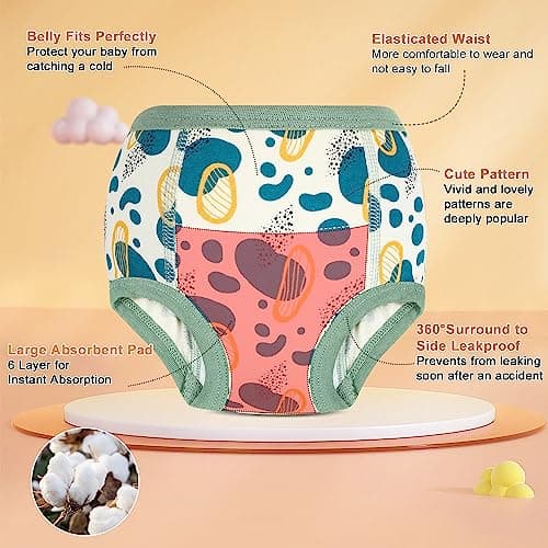 MOEMOE BABY Training Underwear 8 Pack Cotton Potty Training Pants for Toddler Boys and Girls 2-7T - Thumbnail 3