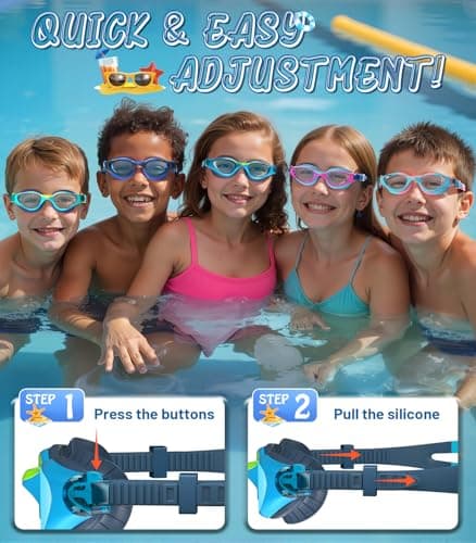 HIGAHY Swim Goggles for Kids 6-14, 2 Pack Anti-Fog UV Protection Clear Swimming Goggles, Leakproof Pool Swim Goggles for Boys Girls - Thumbnail 6
