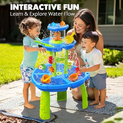 CozyBomB™ Water Table for Toddlers 3-5 | Outdoor Toys Water Play Table, Magnetic Fishing Toy Game, Summer Splash Pond Showers Sand Activity, Sensory Party Birthday Gift Kids Ages 4-8 9-12 - Thumbnail 3
