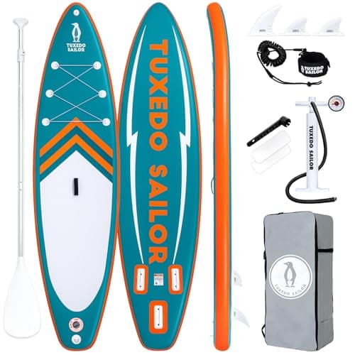 Tuxedo Sailor 10'6"×33"×6" Inflatable Stand Up Paddle Board with Premium SUP Accessories,Adults & Youth for All Skill Levels, Included with Board, Paddle, Pump, Fins, Backpack - Image 1