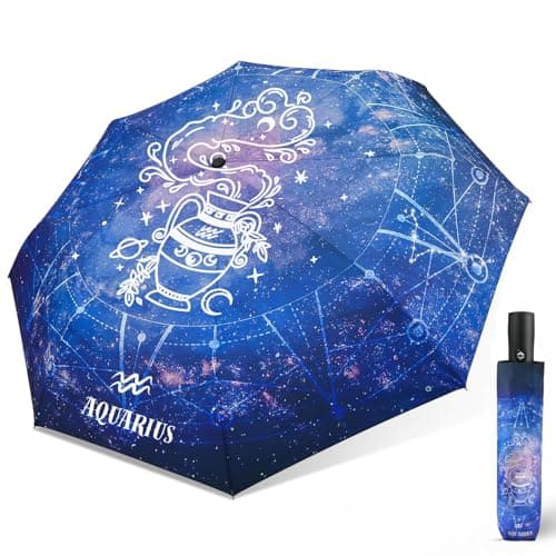 ECOBRELLA Collapsible Travel Automatic Umbrellas-Waterproof Lightweight Sturdy Umbrellas with Unique Constellation-Gift for Women and Girls - Image 1