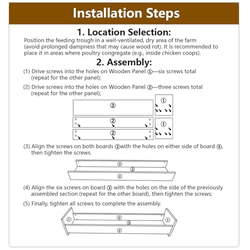 40.7" Large Capacity Wooden Chicken Feeder Trough - Weather-Resistant Outdoor Poultry Feeder, Easy-Clean & No-Waste Design for Backyard Chickens & Ducks - Thumbnail 6