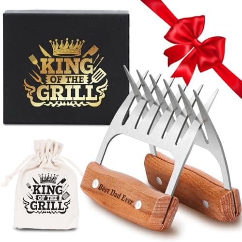Birthday Gifts for Dad, Best Dad Ever Gifts, Stainless Steel Meat Shredder Claws for Pulled Pork, Chicken BBQ Smoker Accessories, Grilling Gifts Christmas Stocking Stuffers with Stylish Gift Box - Image 1