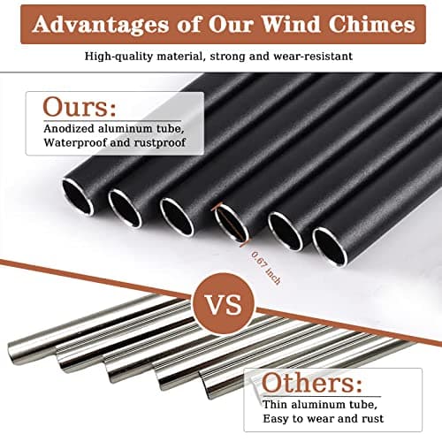 Wind Chimes, Wind Chimes for Outside with Upgraded Tube, Outdoor Windchime for Garden Yard Patio Decor, Unique Gift for Women Men - Thumbnail 4