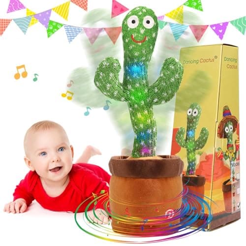 Emoin Dancing Talking Cactus Toy for Baby Boys Girls Gifts,Dancing Cactus Singing Mimicking Recording Repeating What You Say Baby Toys - Image 1