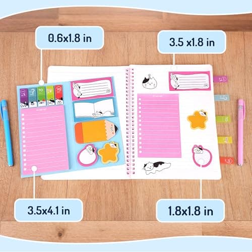 YPLUS Cat Sticky Notes Set, 440pcs Cute Planner Self-Stick Note Pads with Lined to Do List, Divider Tabs and Shaped Memos, Funny Office School Supplies, Teacher Gifts for Men Women & Cat Lovers - Thumbnail 2