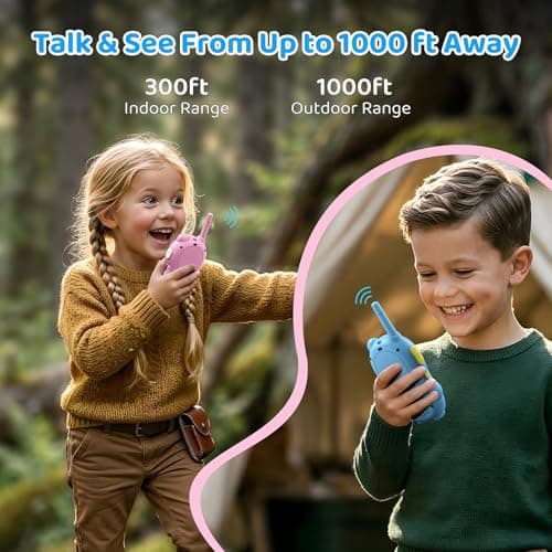 Video Walkie Talkies for Kids, 2 Pack Rechargeable Penguin Two Way Radios with Video Call 2" Screen, Voice Changer & Sticker Effects, Long Range Indoor Outdoor Camping Toys for Boys Girls 3-12 - Thumbnail 3