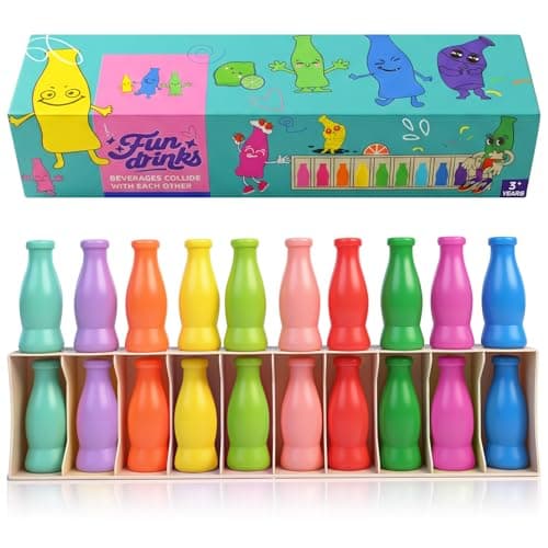 Foleto Bottle Flip Challenge Game, Color Match Interactive Sorting Toy with 20 ABS Bottles, Dual-Mode Brain Training Game Portable Party Family Group Challenge
