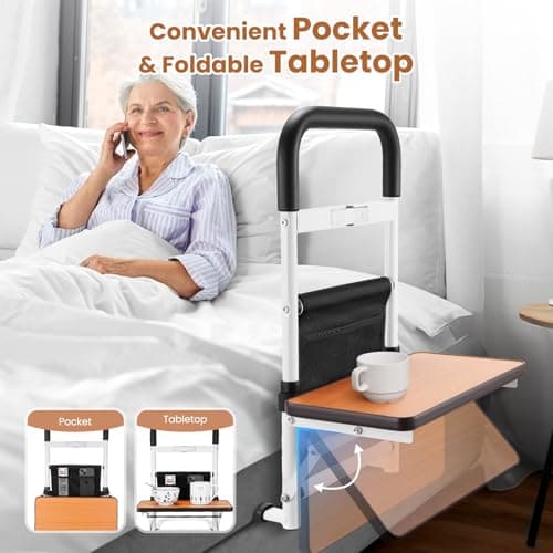 ONLYCARE Bed Rails for Elderly Adults Safety, Adjustable Side Rails for Beds for Seniors & Patients,Elderly Bed Support with Motion Light & Storage Pocket, Fits All Beds - Thumbnail 5