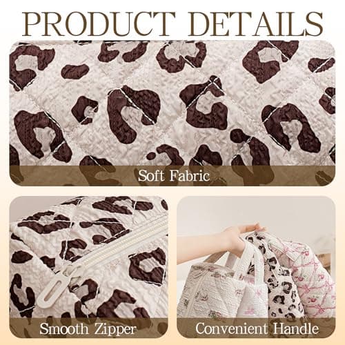 AMZMA Quilted Hair Dryer Travel Case, Portable Hair Tools Organizer for Curling Irons & Flat Irons, Soft Toiletry Storage Bag, Travel Essentials Gift for Women Girls - Thumbnail 3