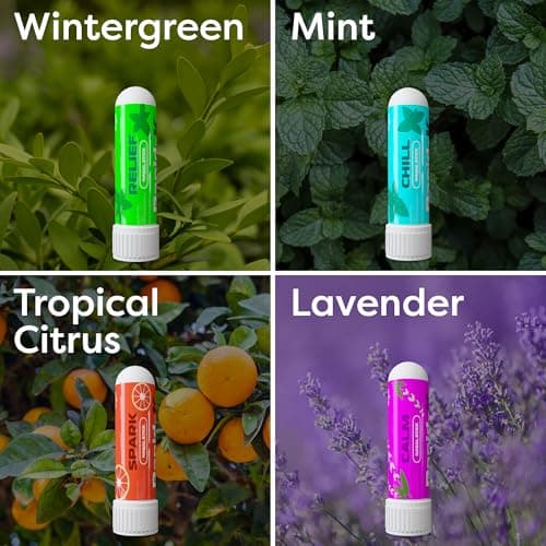 Nasal Sticks (4 Pack) – Nasal Inhaler Stick for Allergy Support, Sinus Relief, Focus Boost – Menthol Vapor Inhalers with Essential Oils (Mint, Lavender, Tropical, Wintermint) - Thumbnail 5