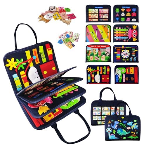 TenFans Busy Board - Montessori Toys for 3+ Year Old - Sensory Toys for Toddlers 3-5 - Gifts for Boys Learning Fine Motor Skills - Educational Activities Travel Toys for Car Airplane - Image 1