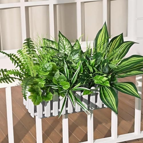 Waipfaru Artificial Plants Outdoor UV Resistant, Realistic Fake Plants Artificial Greenery, Large Bunches Faux Plants for Indoor Outdoor Porch Patio Garden Spring Summer Home Decor (Large 10pcs) - Thumbnail 6