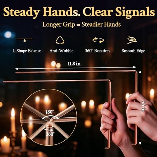 Yncotte 99.9% Copper Dowsing Rods - 2-Pack Divining Rods with Bag - Copper Bars Ghost Hunting Equipment & Witchcraft Divination Tools, Detect Gold, Water, Spirits, Upgrade Set - Thumbnail 3