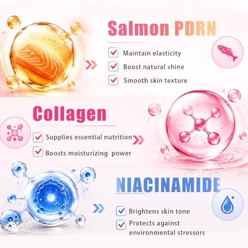 Salmon DNA Serum, PDRN Serum Ampoule for Face, Recombinant Collagen, Hyaluronic Acid, Skin Care For Deep Hydration, Moisturizing, Anti Aging, Firming & Uneven Skin Tone, 0.05 Fl.Oz x 30e - Thumbnail 3