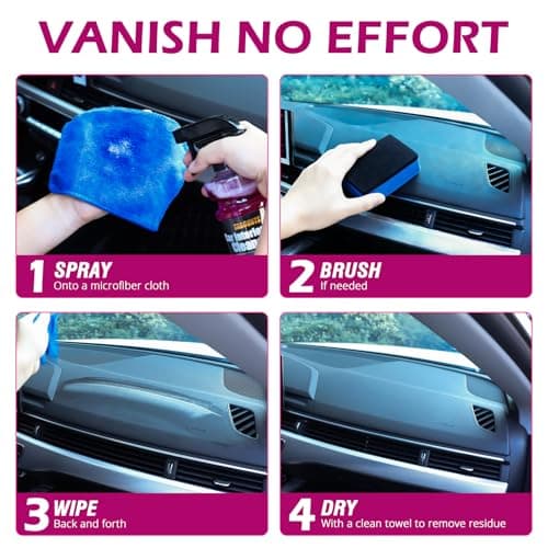 TABOUNTS Car Interior Cleaner –Polishing Cleaner-Multi-Surface Auto Detailing for Leather, Glass, Dashboards & More – Dual-Mode Foam & Mist Spray (17oz) with Cleaning Towel - Thumbnail 6