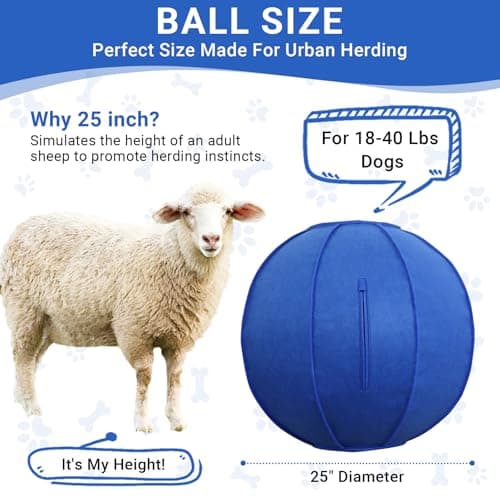 VOXGET Herding Ball Toy for Dogs and Horses, 25" Thickened Durable Herding Ball Set for Australian Shepherd, Interactive Dog Training Toys for Large Breeds Outdoor Play and Exercise Agility (Blue,L) - Thumbnail 5