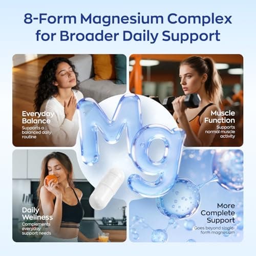 UBIOSKA Vitamin D3 K2 Magnesium Supplement – 5000 IU D3 + MK-7 K2 with 8-Form Magnesium (Glycinate, Taurate, Malate) for Calm Sleep, Stress Relief, Mood Balance & Strong Bones – 60 Capsules - Thumbnail 5