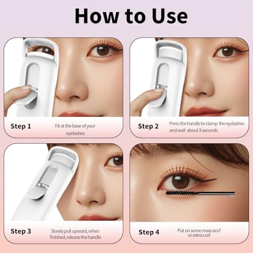 Heated Eyelash Curler with LED Display, Rechargeable Lash Curler with Adjustable Temperature, Auto-Off, Natural & Long-Lasting Curl - Thumbnail 5