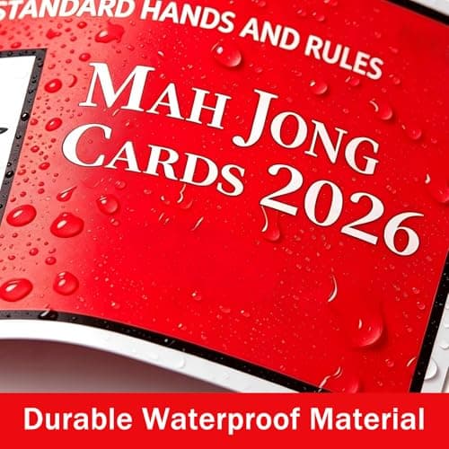HDWESIN 4Pcs Mahjong Cards 2026 with Line Finder - Large Print American Mahjong Reference Card Set, Waterproof & Easy to Read Strategy Guide - Thumbnail 4